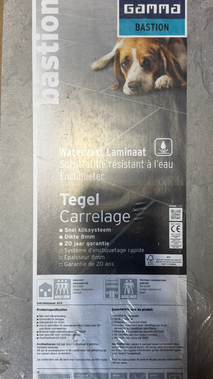 Gratis Ca 5 a 6 vierkante meter laminaat betonlook, Ophalen, 50 tot 150 cm, Zo goed als nieuw, 10 m² of meer