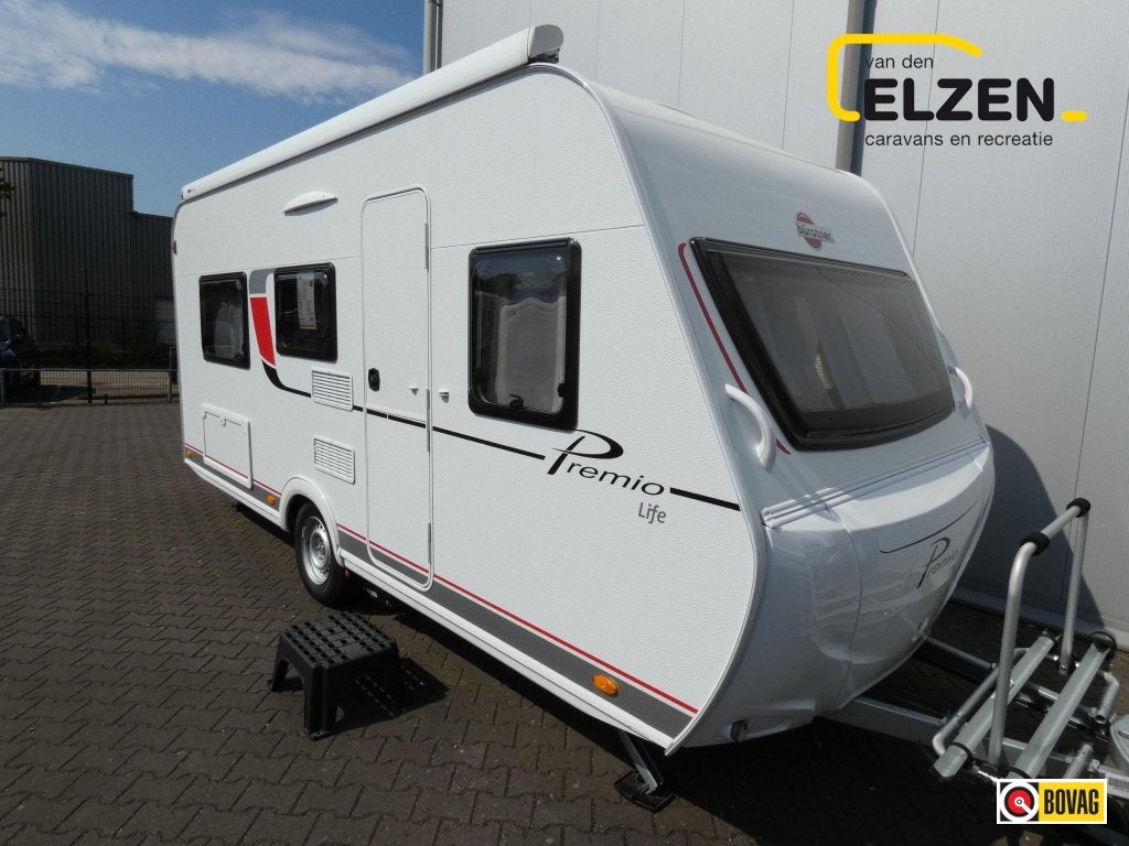 Bürstner Premio Life 480 TL Mover, voortent, fietsd, Caravans en Kamperen, Caravans, Standaardzit, Schokbreker, Bedrijf, Bürstner