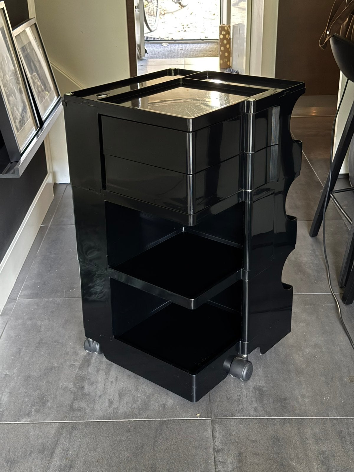 Originele B-Line Boby Trolley – Joe Colombo (Zwart), Ophalen, Zwart, 73 cm, Overige typen