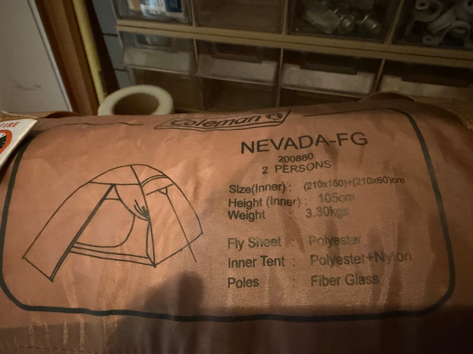 Nevada FG 2 persoonstent Coleman polyester 210x150 105 hoog, Ophalen