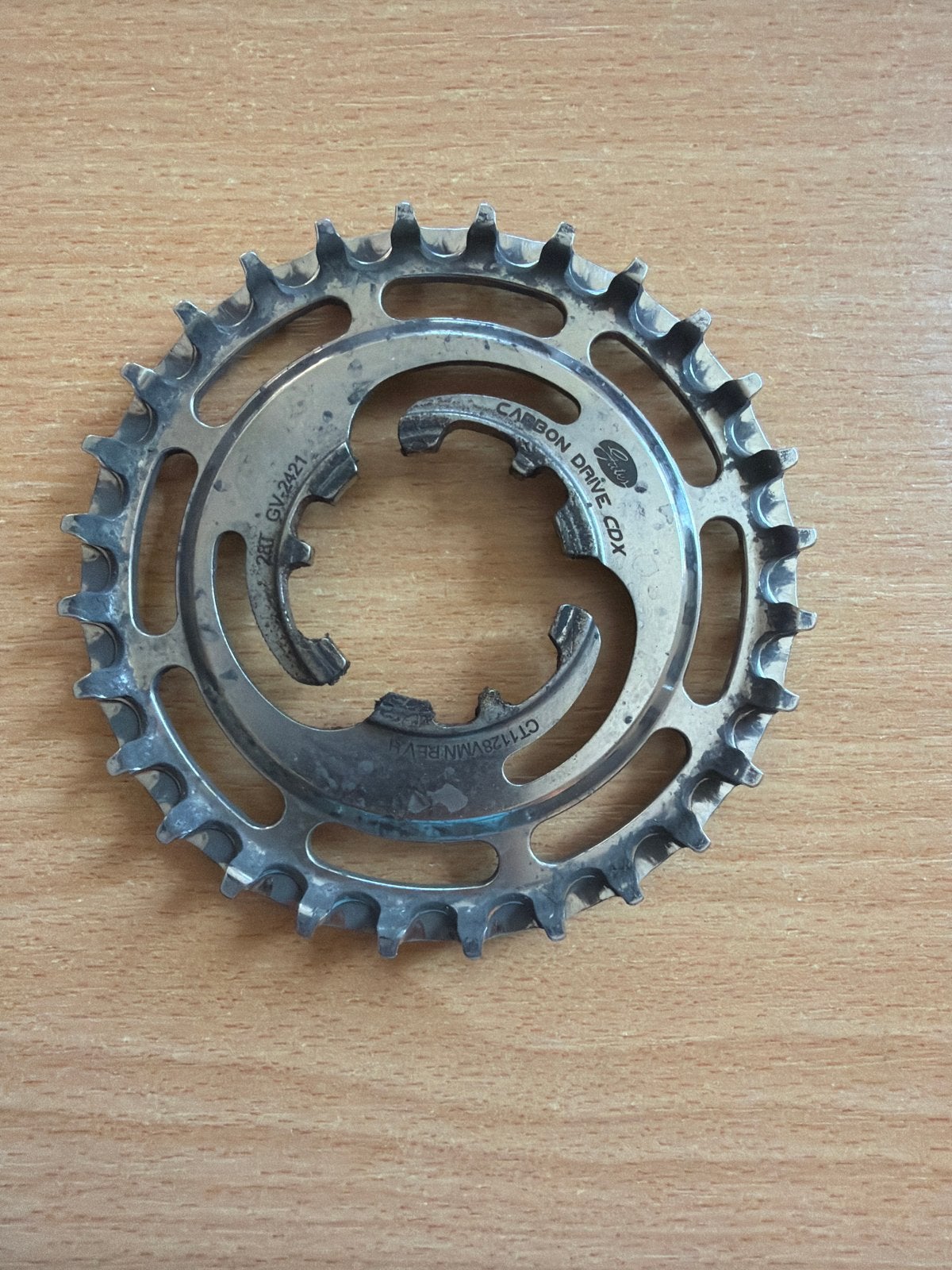 Gates Carbon Drive CDX 28T Tandwiel, Elektrische fiets, Gebruikt, Overige materialen, Ophalen of Verzenden