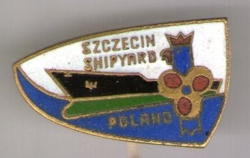 Szczecin Shipyard Poland email op koper speldje ( U_449, Ophalen of Verzenden, Zo goed als nieuw, Transport, Speldje of Pin