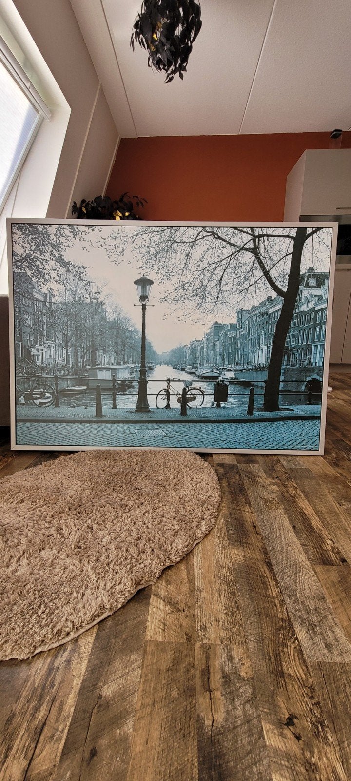 IKEA VILSHULT Amsterdam gracht schilderij 140x100 cm, Ophalen, Gebruikt, 125 cm of meer, Schilderij
