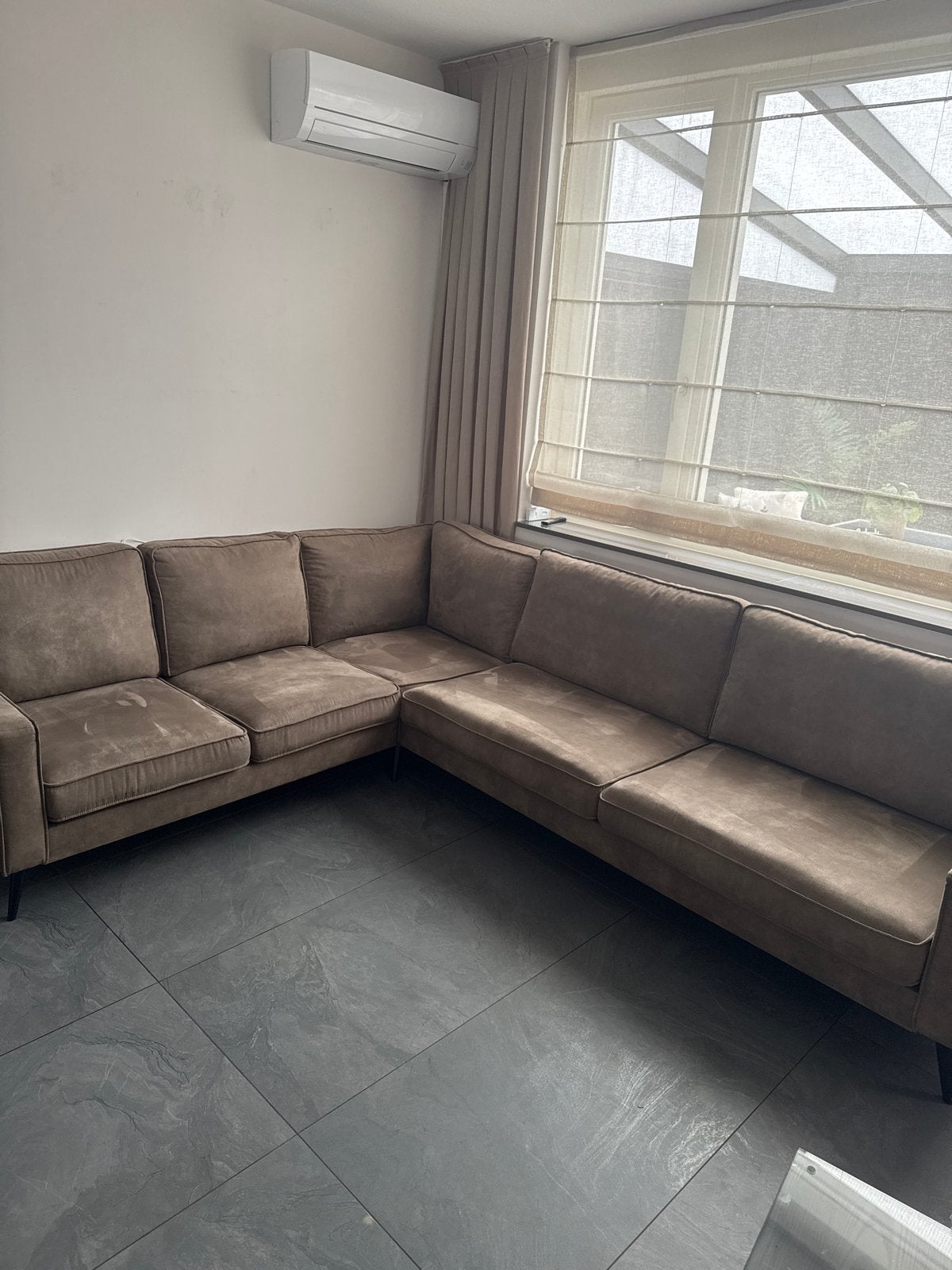 Comfortabele hoekbank - 225x280 cm, Ophalen, Gebruikt, 100 tot 125 cm, Hoekbank