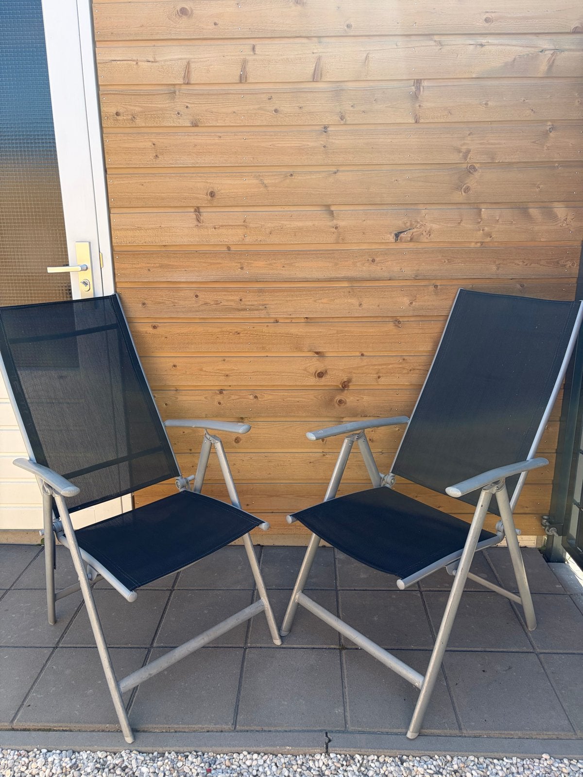 2 inklapbare tuinstoelen in prima staat, Ophalen, Gebruikt, Metaal, Inklapbaar