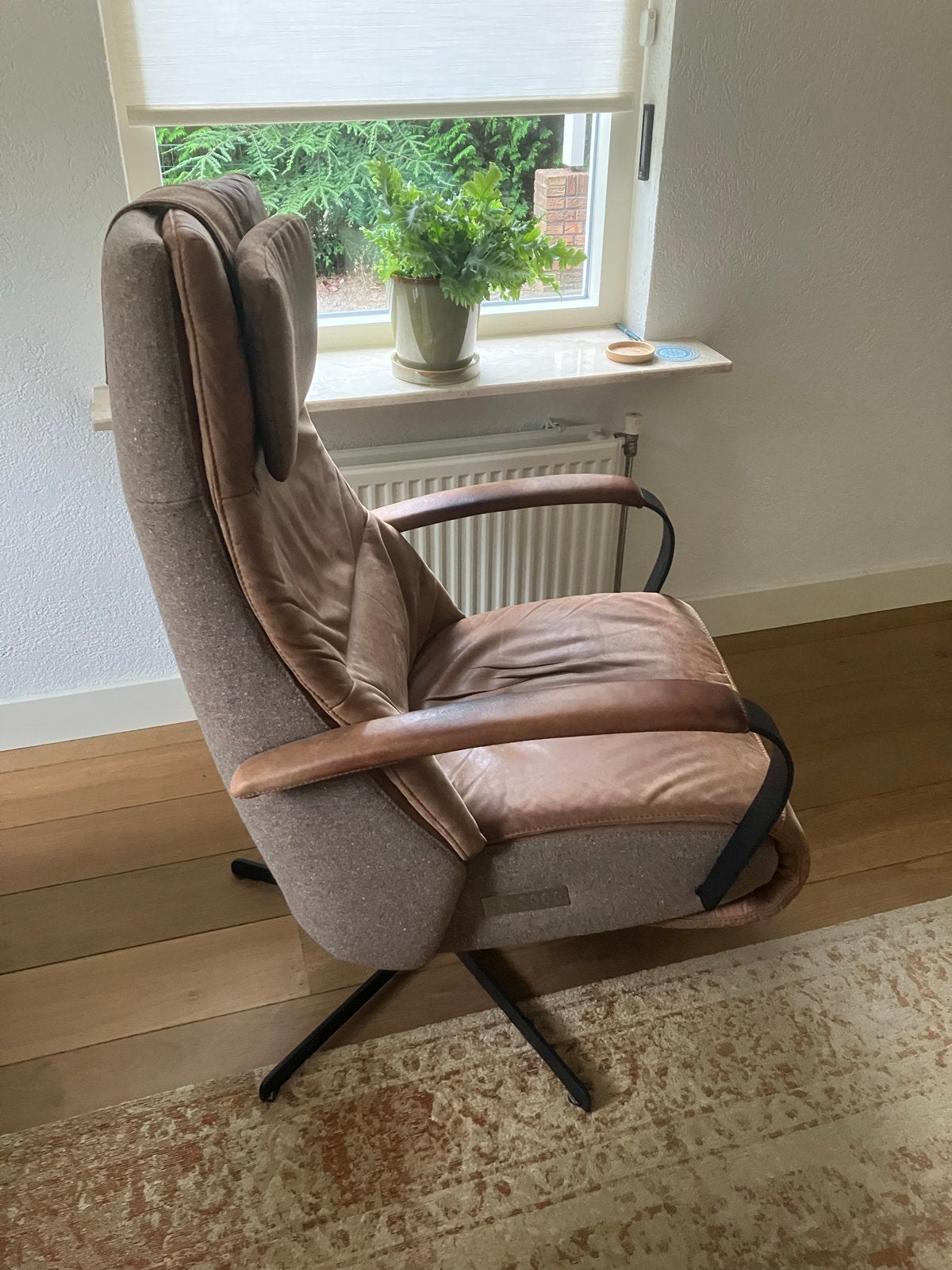 Humberto Tan stoel - Comfortabele relaxfauteuil, Huis en Inrichting, Ophalen, Gebruikt, Bruin, Leer