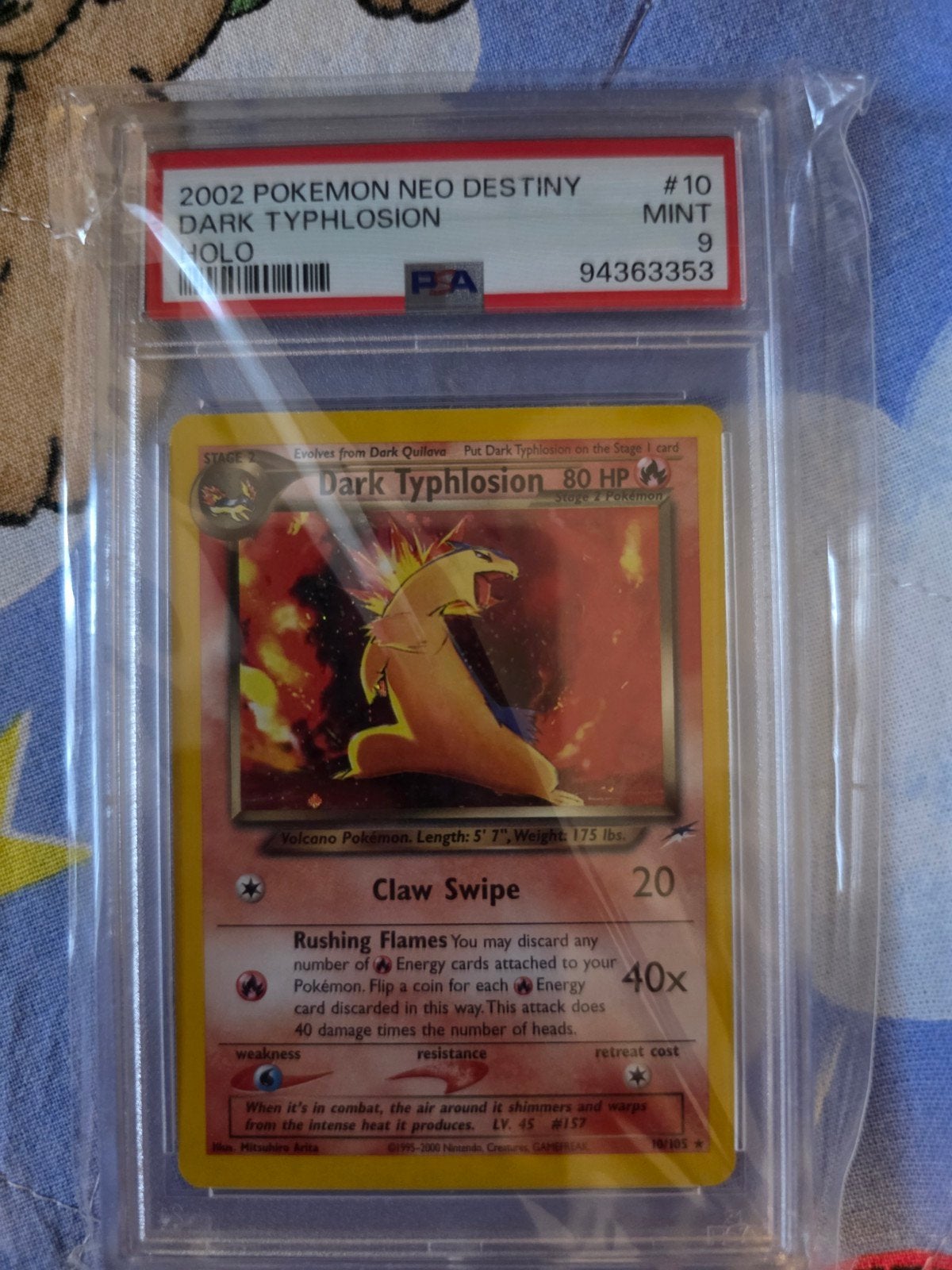 Dark Typhlosion 10 PSA 9, Ophalen of Verzenden, Zo goed als nieuw, Losse kaart