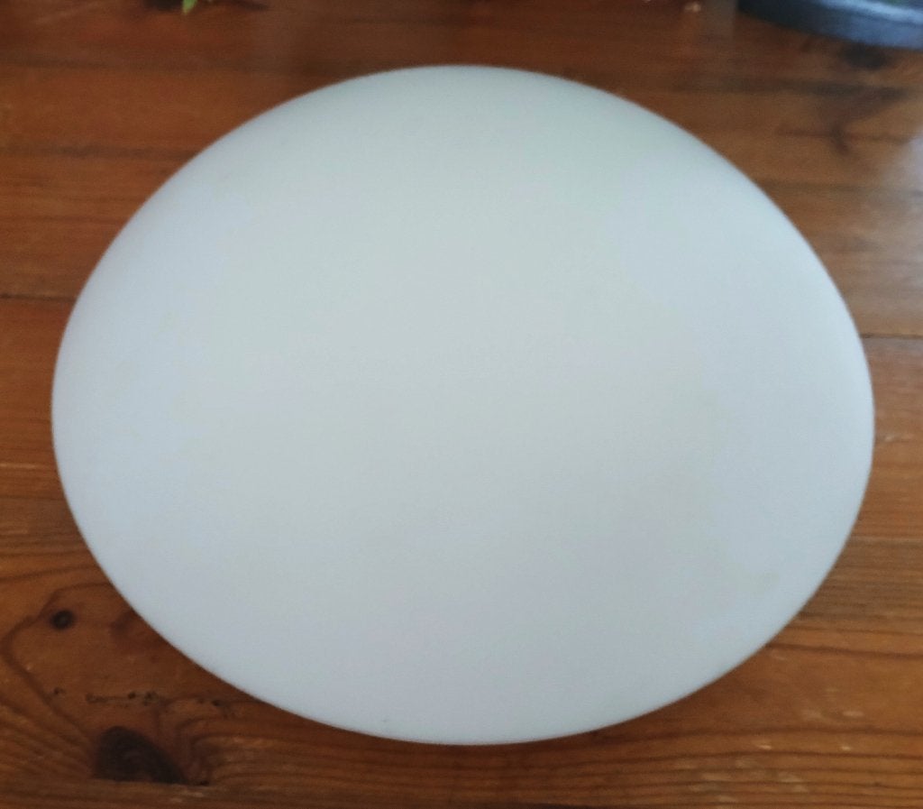 Plafondlamp R.S. Leuchten opaalglas wit rond diameter 31 cm, Ophalen of Verzenden, Zo goed als nieuw, Glas, Plafondlamp