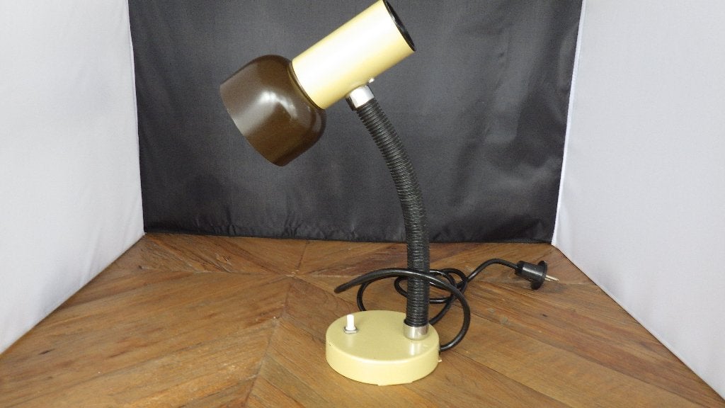 vintage jaren '70 design tafellamp, Bureaulamp, Gebruikt, Meerkleurig, Metaal