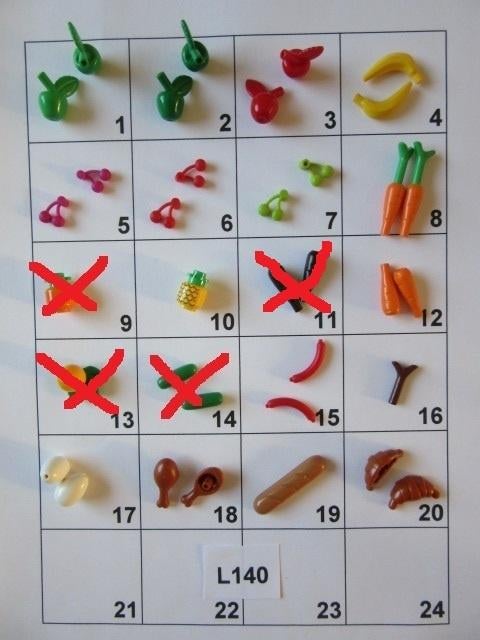 L140 LEGO ETENSWAREN, FRUIT, GROENTE, STOKBROOD, CROISSANT, Lego, Ophalen of Verzenden, Losse stenen, Lego Nederland B.V.