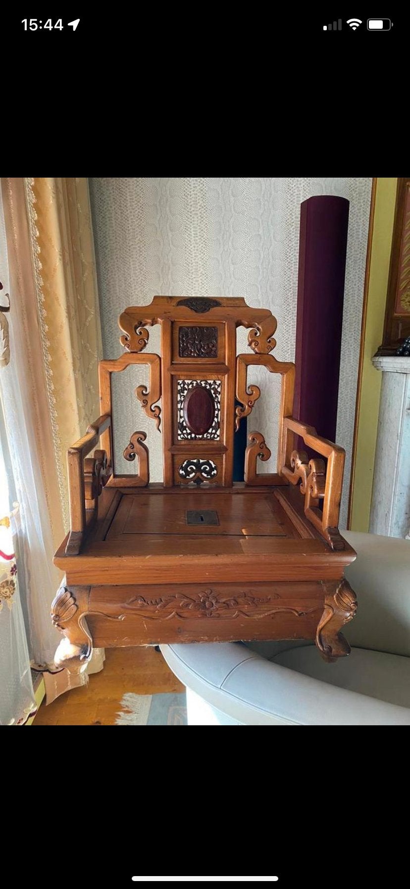 Antieke Chinese stoel met geheim vak, Antiek en Kunst, Antiek | Meubels | Stoelen en Banken, Ophalen of Verzenden