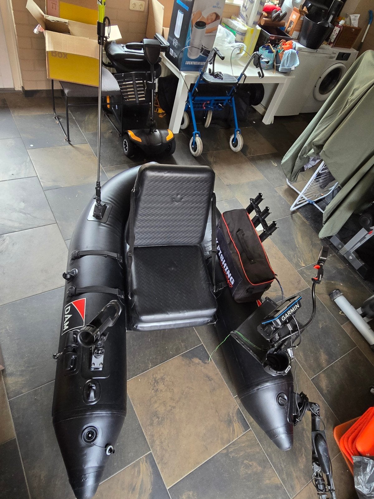 Belly boat zeer compleet uitgerust!!! (zonder fishfinder), Watersport en Boten, Ophalen, Zo goed als nieuw, Overige typen