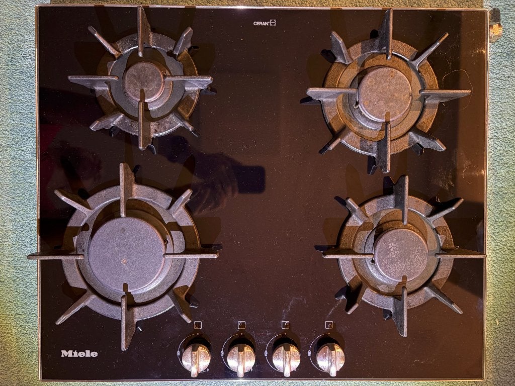 Miele KM361G Ingebouwd Gaskookplaat, Witgoed en Apparatuur, Ophalen, Gebruikt, 4 kookzones, Inbouw
