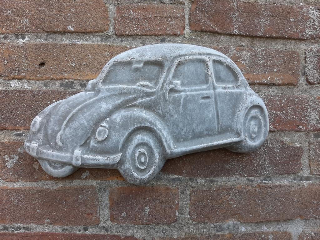 VW Kever wanddecoratie betonnen beeld tuinbeeld beton, Tuin en Terras, Ophalen of Verzenden