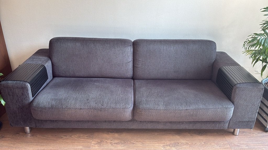 3 zits antracietkleurige Sofa/Bank, Ophalen, Gebruikt, Driepersoons, 75 tot 100 cm