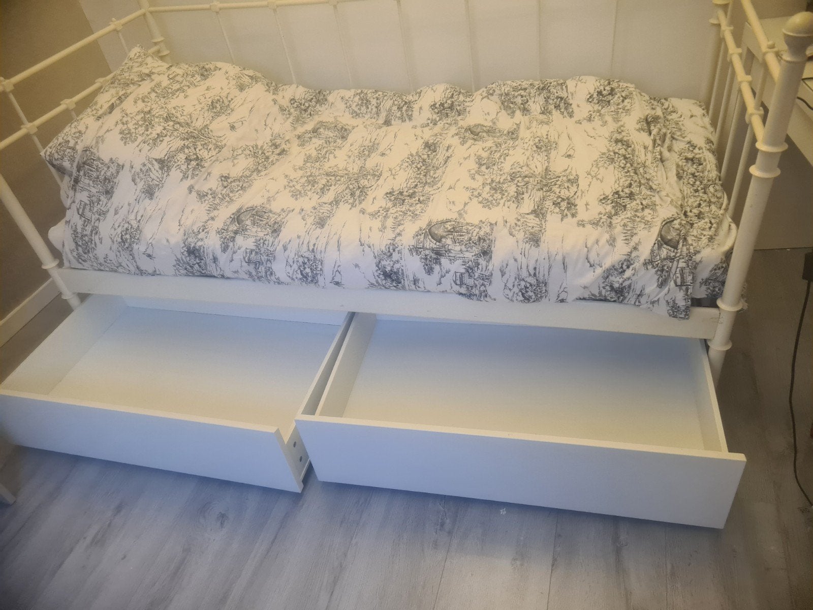 IKEA bed met lades - wit, eenpersoons, Ophalen, Gebruikt, 90 cm, Eenpersoons