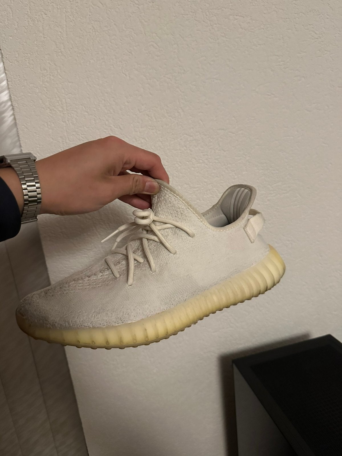 Yeezy 350 v2 cream maat 46, Wit, Ophalen of Verzenden, Sneakers of Gympen, Gedragen