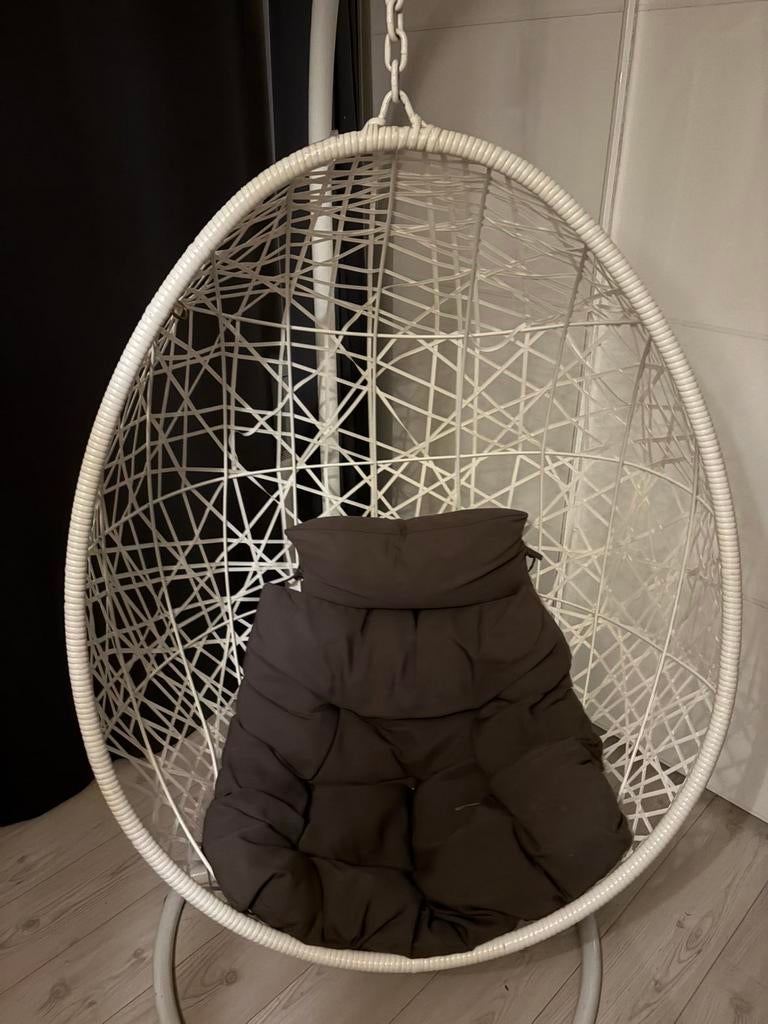 Hangstoel Swing met Standaard - Wit, Huis en Inrichting, Stoelen, Ophalen, Wit, Nieuw, Metaal
