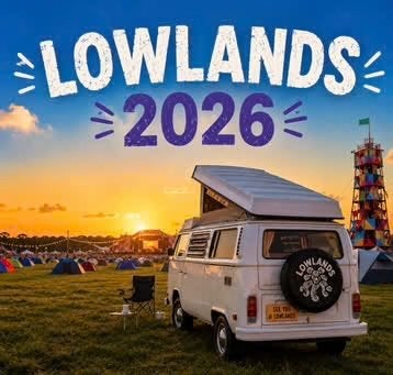 Lowlands 2026 Campercamping plek MET STROOMaansluiting, Tickets en Kaartjes, Evenementen en Festivals, Eén persoon, Meerdaags