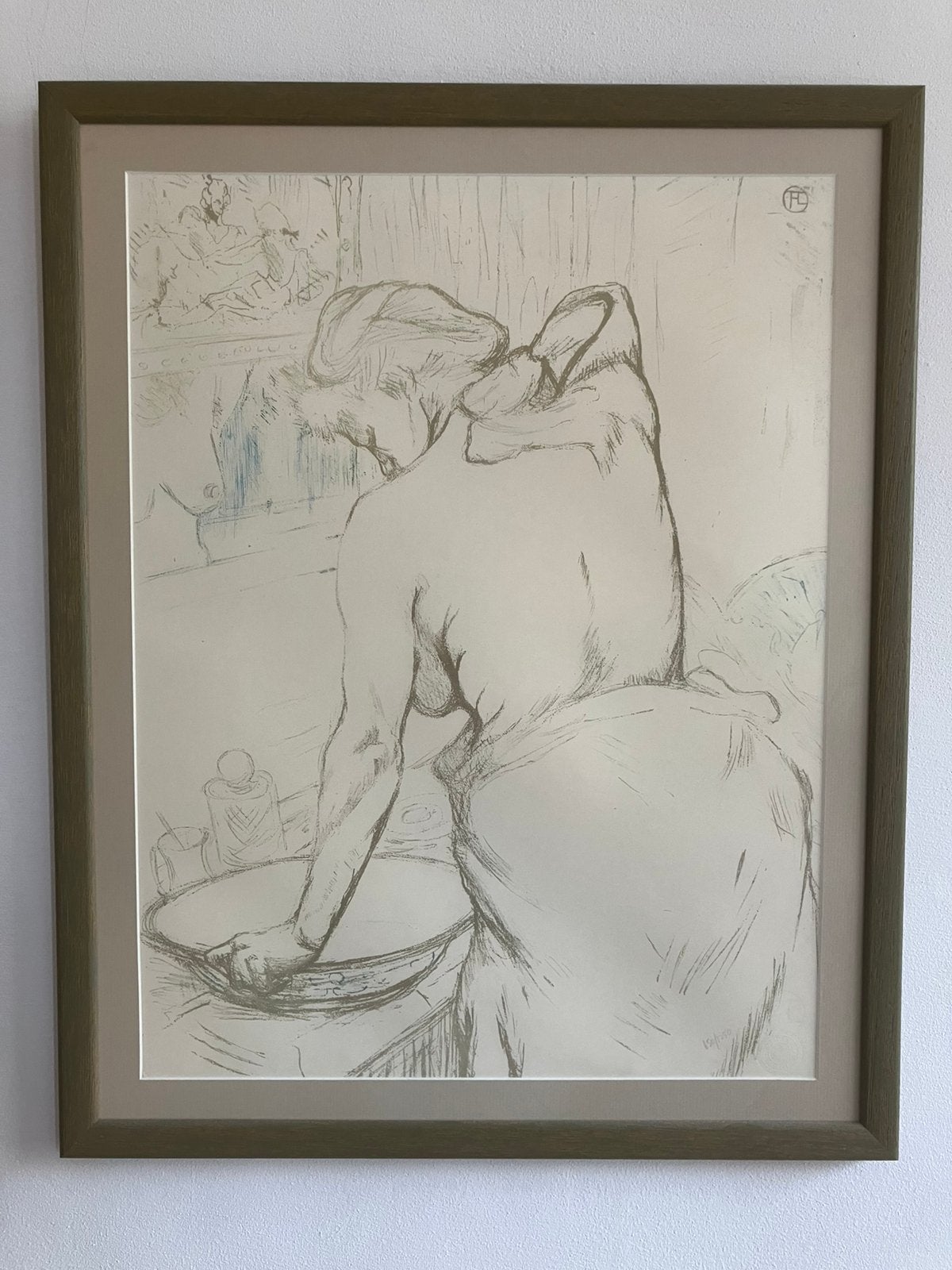 Set van 2 Toulouse-Lautrec litho’s  “Elles” serie, ingelijst, Ophalen of Verzenden