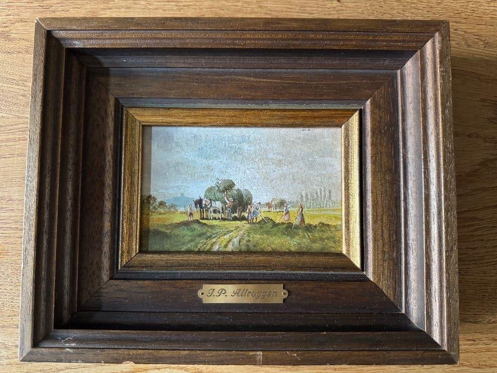 Schilderij Johann Peter Allroggen, Antiek en Kunst, Kunst | Schilderijen | Klassiek, Acrylverf, Ingelijst, Realistisch, Overige ondergronden