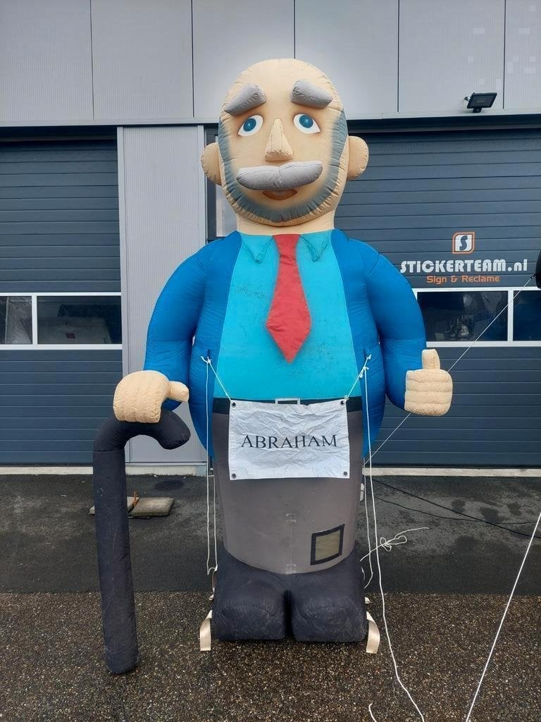Te huur: Abraham pop, opblaasbare Sarah en ooievaar, Hobby en Vrije tijd, Feestartikelen | Verhuur, Ophalen of Verzenden, Gebruikt