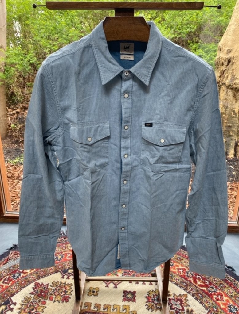 Sale! 25! Lee Western Shirt Light Blue, Blauw, Halswijdte 39/40 (M), Ophalen of Verzenden, Lee