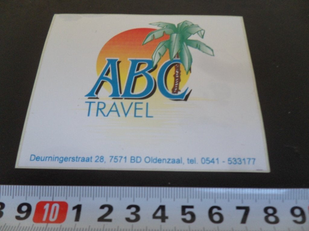 sticker Oldenzaal ABC Travel Deurningerstraat 28, Ophalen of Verzenden, Zo goed als nieuw