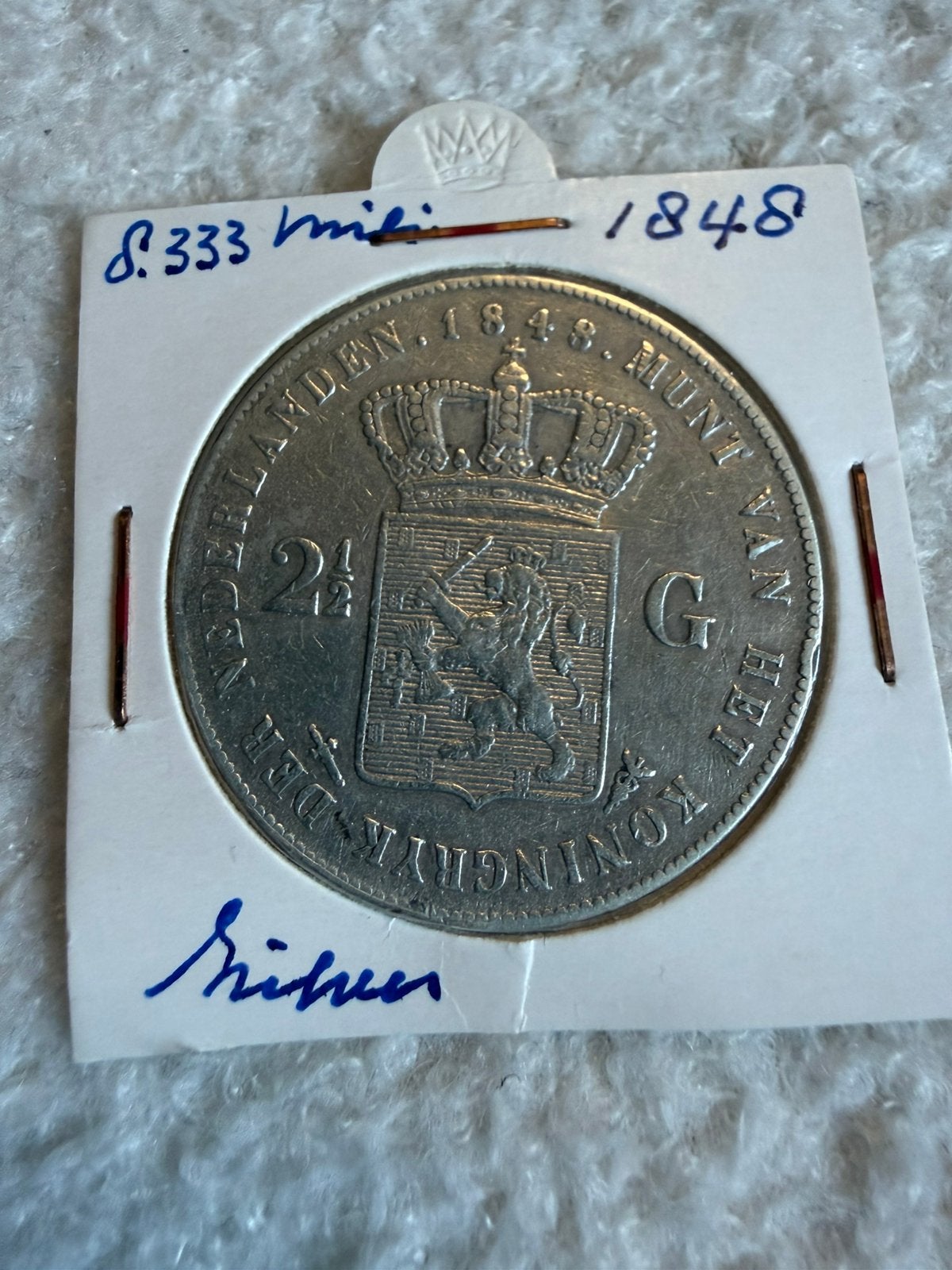 Rijksdaalder 1848 Willem II, Zilver, Ophalen of Verzenden, Losse munt, 2½ gulden