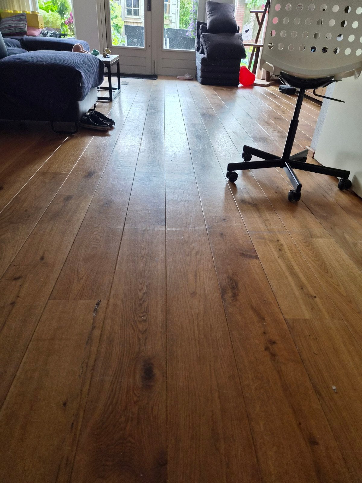 Massief houten vloer 40m2 - Nooit geschuurd, beschikbaar 25, Gebruikt, 10 m² of meer, Hout, Ophalen