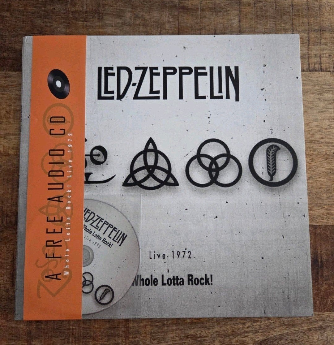 lp led zeppelin whole lotta rock live 1992 incl cd, Ophalen of Verzenden, Zo goed als nieuw, 12 inch