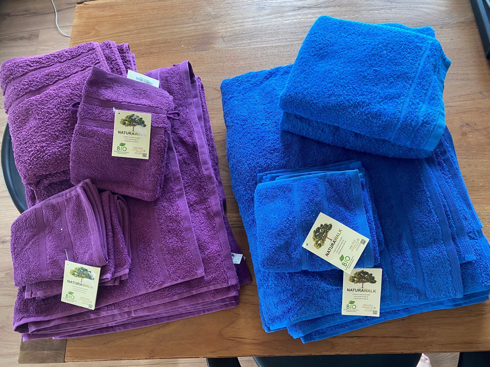 2 Sets niuew Eco Katoen Handdoeken, Ophalen of Verzenden, Nieuw, Handdoek