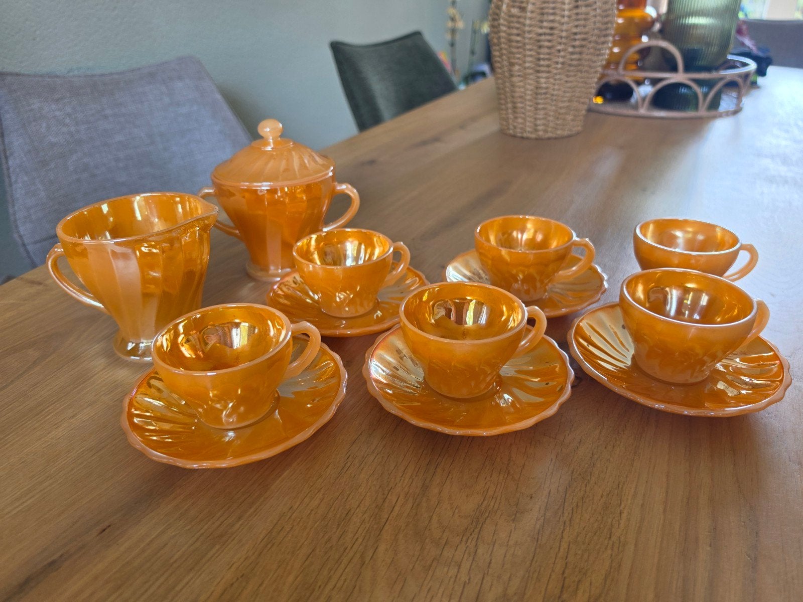 Vintage Anchor Hocking Fire King Perzisch Oranje servies, Antiek en Kunst, Ophalen of Verzenden