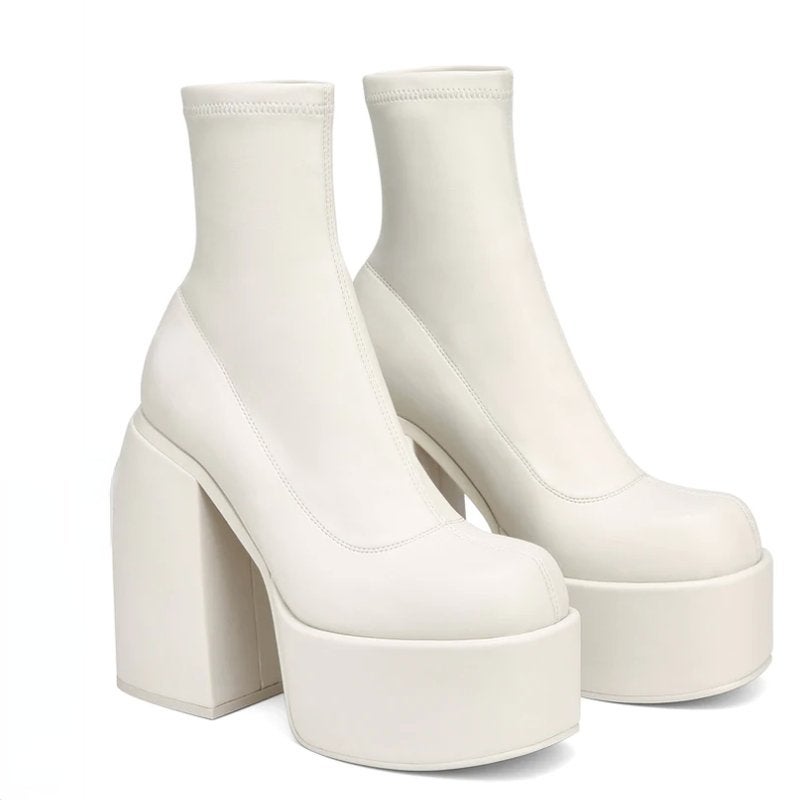 Witte enkellaarsjes met blokhak dames vrouwen lage laarzen, Kleding | Dames, Schoenen, Verzenden, Nieuw, Wit, Lage of Enkellaarzen
