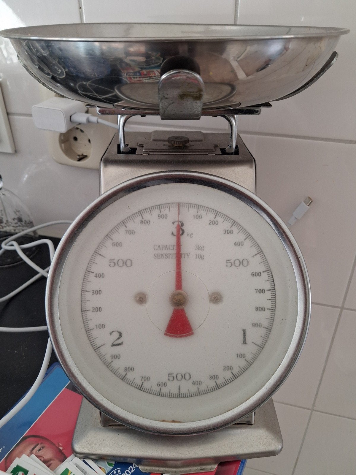 Antieke brocante weegschaal - keukenweegschaal, Ophalen