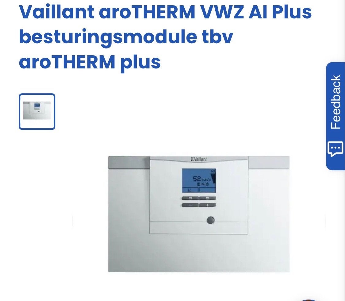 Vaillant aroTHERM VWZ AI Plus besturingsmodule, Minder dan 30 cm, Hoog rendement (Hr), Overige typen, Nieuw
