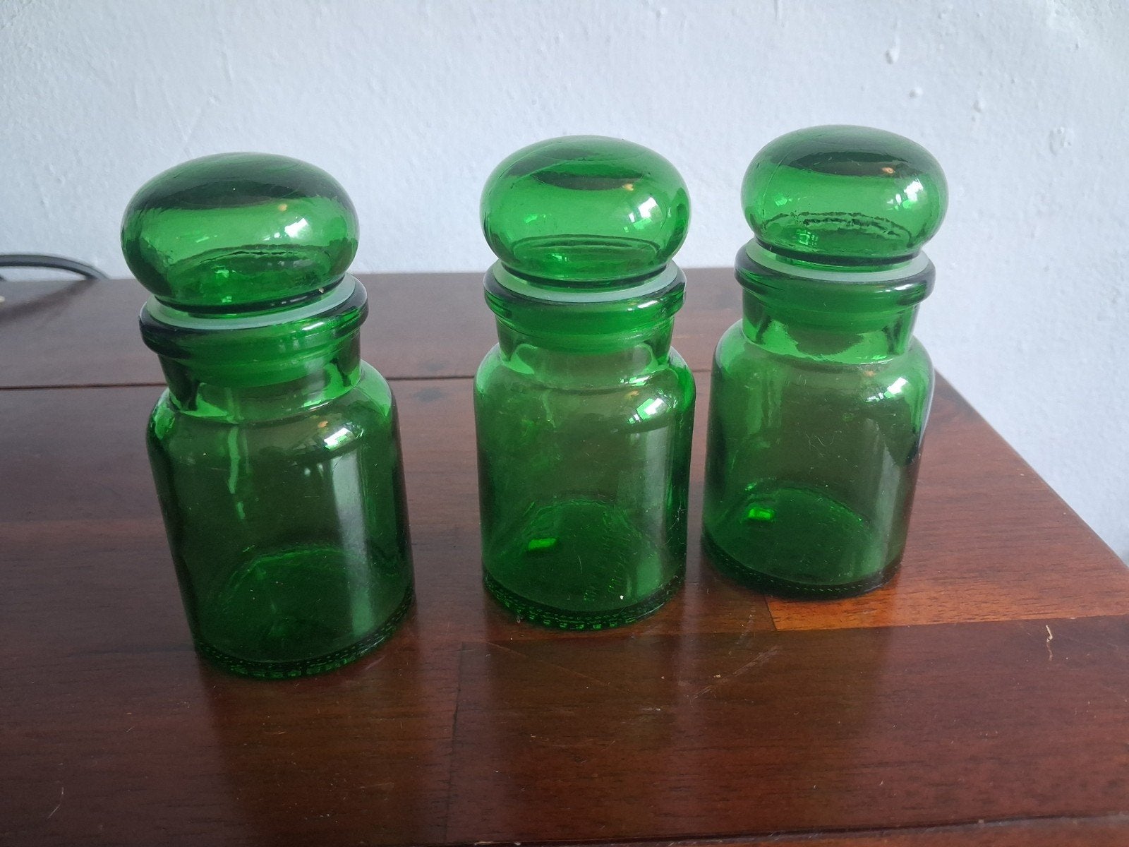 Antiek Belgisch Apothekers Glaswerk - Groene Potjes, Antiek en Kunst, Antiek | Glas en Kristal, Ophalen of Verzenden