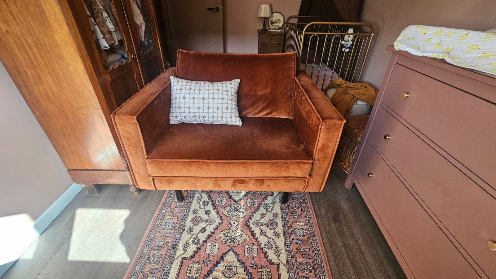 bepurehome rodeo fauteuil oranje/roest, Ophalen, Zo goed als nieuw