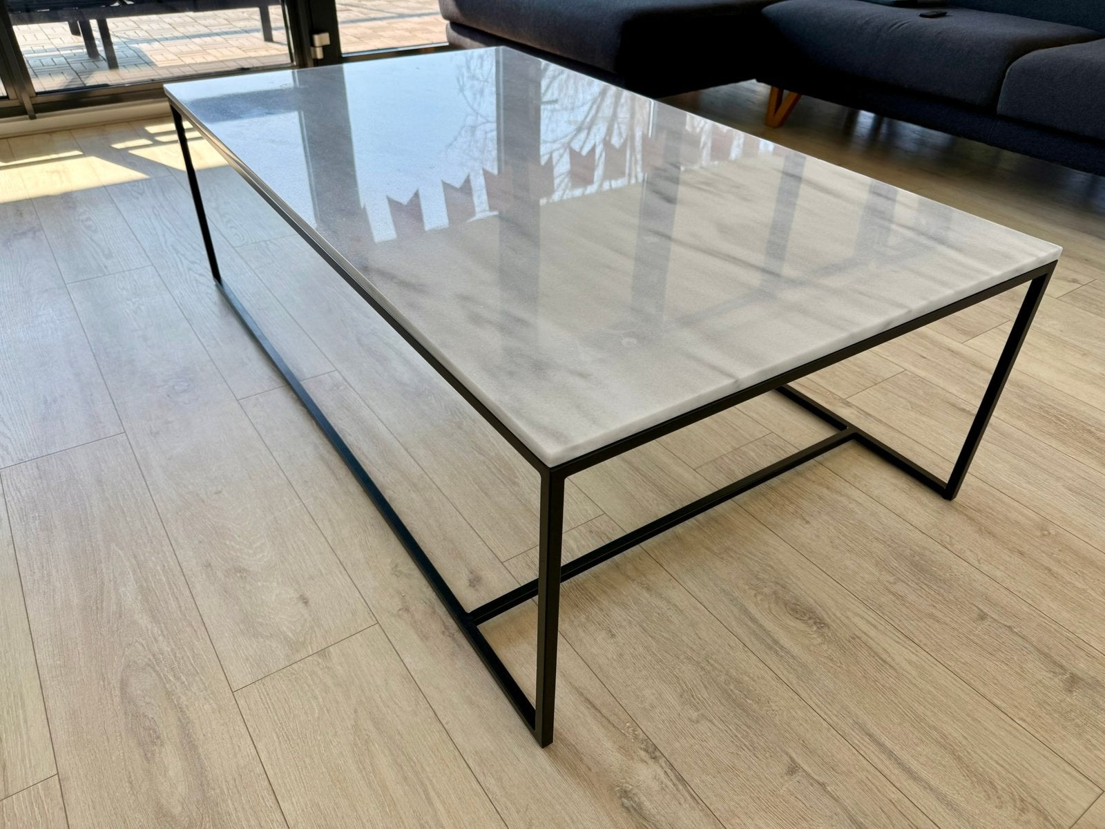 Furnified witte Marmeren Salontafel - 140x80x40cm, Gebruikt, 100 tot 150 cm, Overige materialen, 50 tot 100 cm