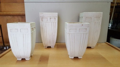 Bloempotten van crème aardewerk, 4 stuks, Ophalen of Verzenden, 'T Olde Gre-j, Info@toldegrej.nl, Endepoelstraat 20f Didam