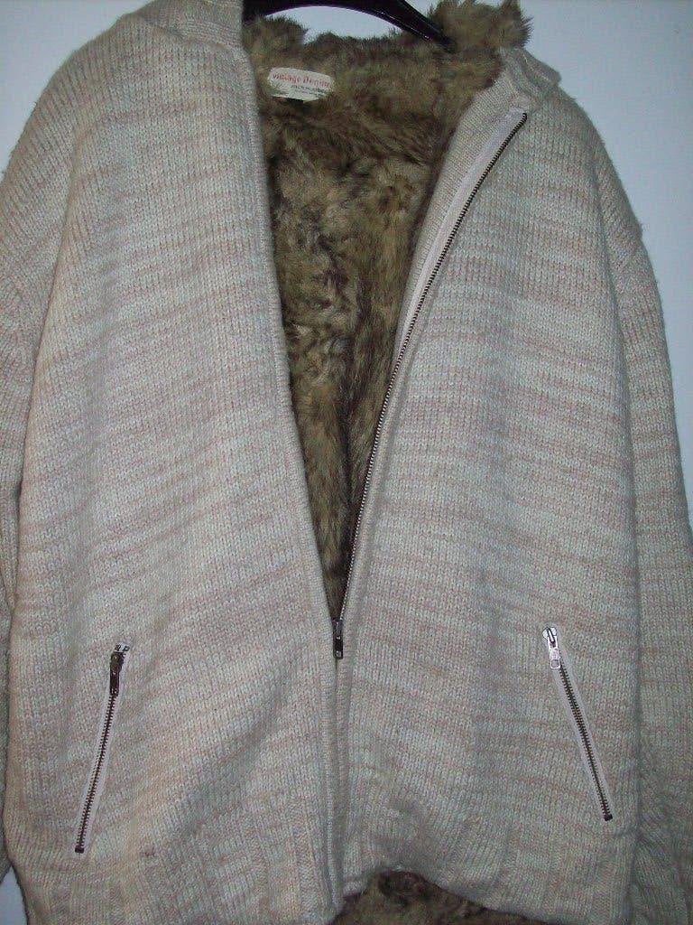 Gebreide Jas/vest beige met vacht bruin XL 56 Jack & Jones, Beige, Maat 56/58 (XL), Ophalen of Verzenden, Zo goed als nieuw