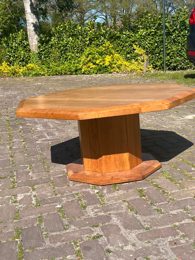 Licht eiken 8 hoekige salontafel, Ophalen, 100 tot 150 cm, Eikenhout, 50 tot 100 cm