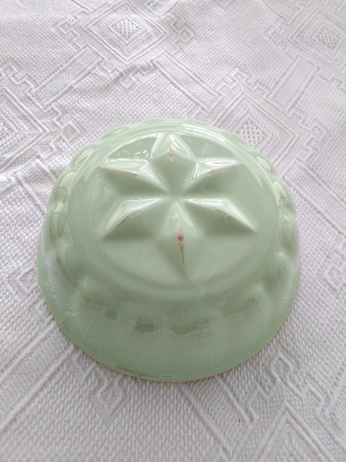 Oude mintgroene puddingvorm, Ophalen of Verzenden