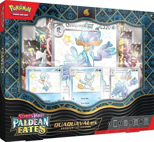 Pokémon Paldean Fates Quaquaval EX Premium Collection, Hobby en Vrije tijd, Verzamelkaartspellen | Pokémon, Ophalen of Verzenden