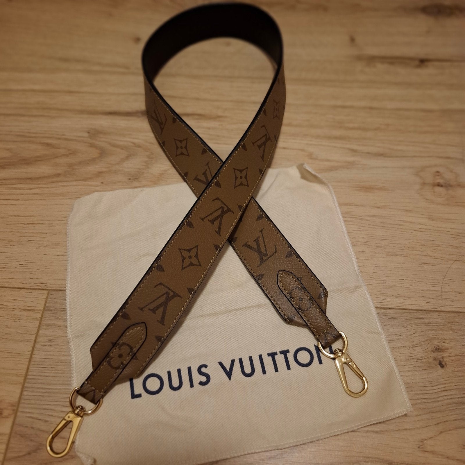 Louis Vuitton Bandoulière Monogram strap, Ophalen of Verzenden, Zo goed als nieuw, Bruin, Overige typen