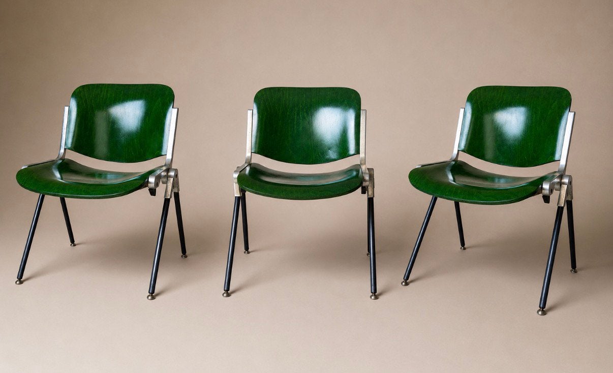 3 Paolo Favaretto Agorà Chairs for Emmegi, Italië, jaren 70, Ophalen, Gebruikt, Overige kleuren, -