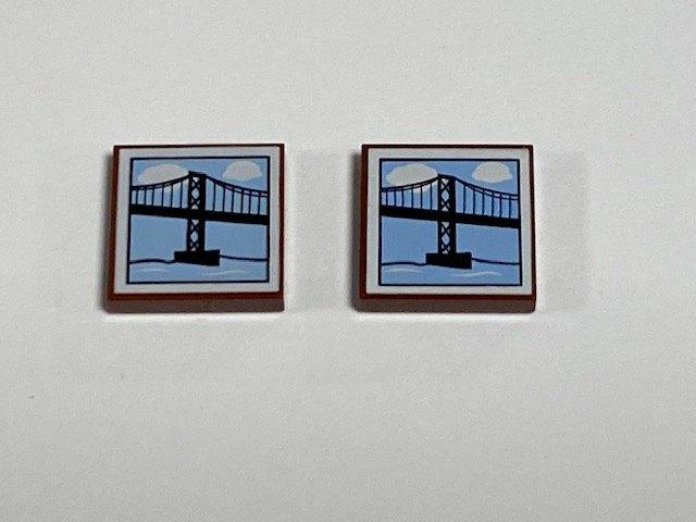 Partij nieuwe Lego 2x roodachtig bruine 2x2 hang brug tegels, Overige thema's, Lego, Nieuw, Ophalen of Verzenden