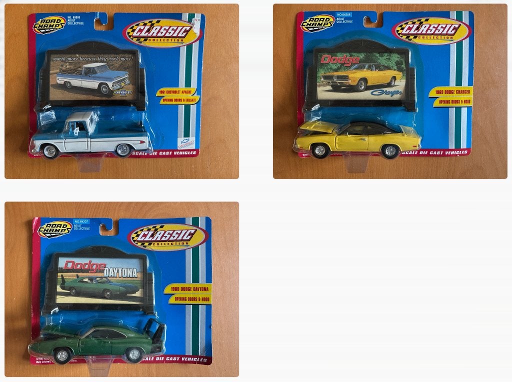 Road Champs: Chevrolet Apache, Dodge Daytona, Dodge Charger, Ophalen of Verzenden, Zo goed als nieuw, Auto, Overige merken