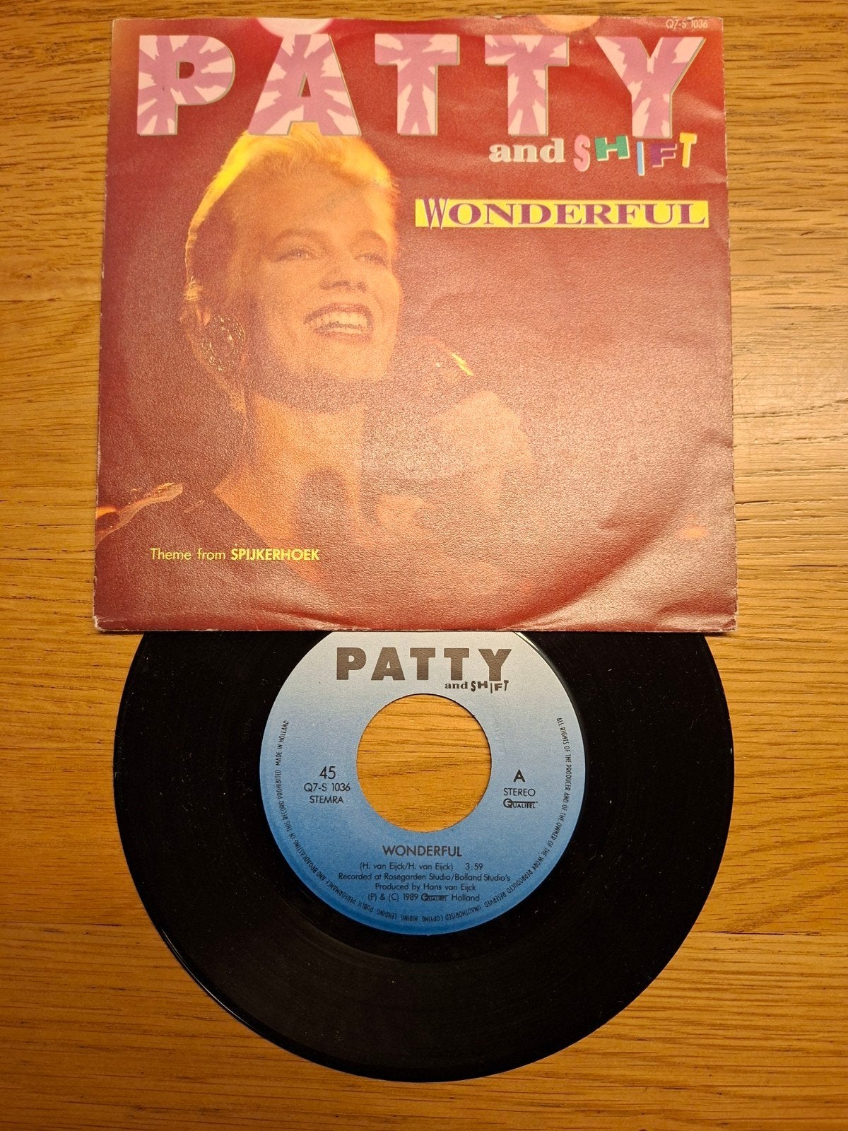 Patty and Shift - Wonderful (Theme from Spijkerhoek) 7 inch, Gebruikt, 7 inch, Ophalen of Verzenden, Pop