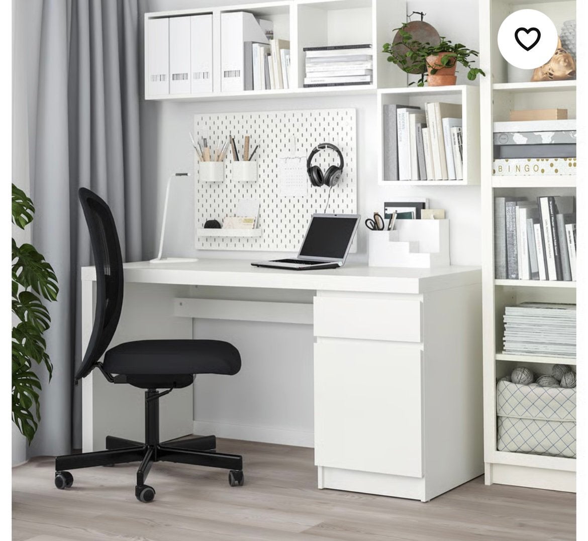 Bureau wit ikea Merk Malm, Huis en Inrichting, Bureaus, Ophalen, Gebruikt, IKEA, Wit